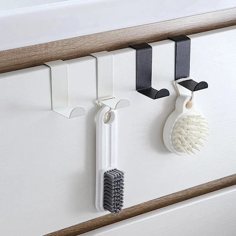 Z-Shaped Bathroom Cabinet Door Hook Stainless Steel Door Rear Hanger Keychain Coat Hook Home Kitchen Accessories Organizer Tool