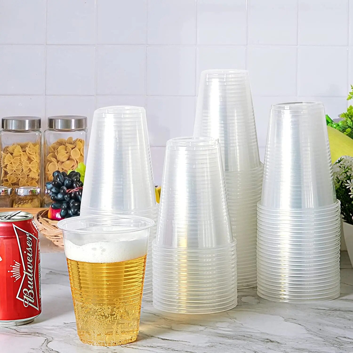 100/50PCS Disposable Clear Plastic Cup Outdoor Picnic Birthday Kitchen Party Disposable Plastic Cups for Wedding Christmas 200ml