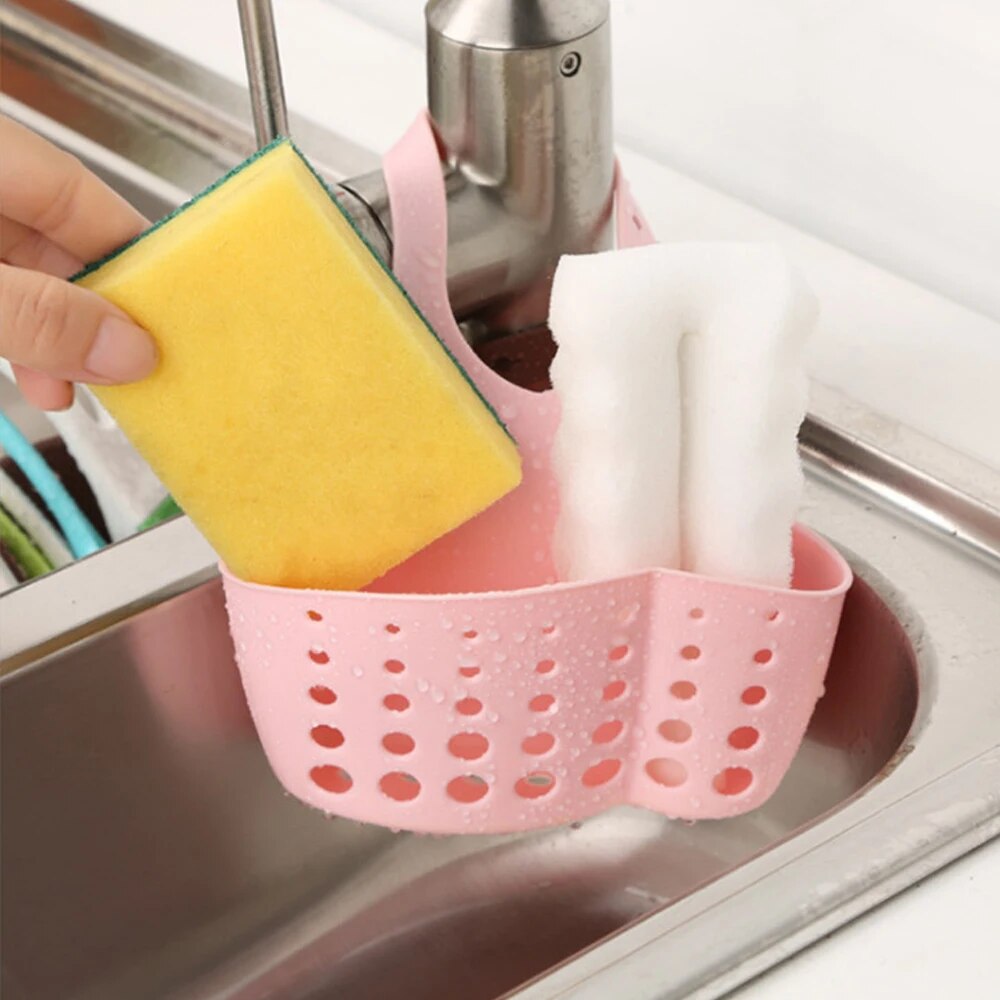 Kitchen Organizer Soap Sponge Drain Rack Sink Shelf Dish Drainer Portable Hanging Drain Basket Kitchen Gadget Kitchen Accessory