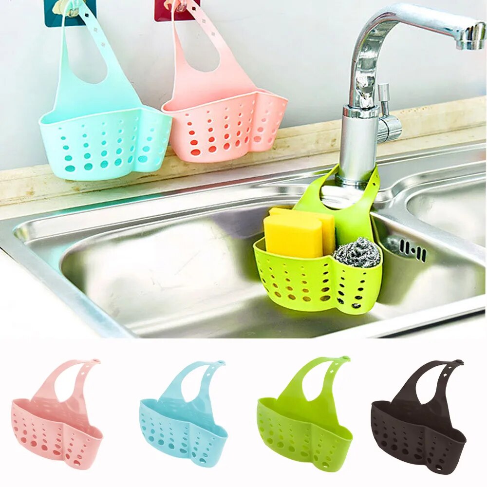 Kitchen Organizer Soap Sponge Drain Rack Sink Shelf Dish Drainer Portable Hanging Drain Basket Kitchen Gadget Kitchen Accessory