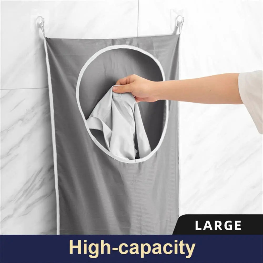 Large Hanging Laundry Basket Storage Bag Foldable Organizer For Dirty Clothes OxfordCloth Multi-pocket Clothing Toy Storage Home