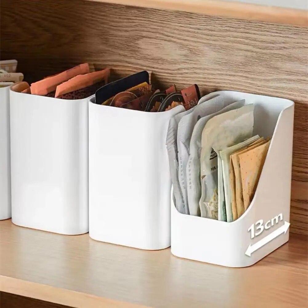 Food Storage Boxes Organizer Sundries Holder Case Inclined Opening Classify Storing Plastic Dormitory Living Room Desktop Rack