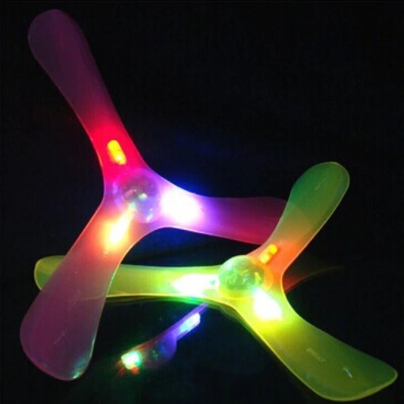 New LED Light 3 Leaves Boomerang outdoor fun sports Luminous Outdoor Park special flying Toys Flying Disk flying sauce